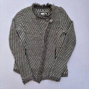 Anthropologie Angel of The North Wool Cashmere Tipperary Fringe Cardigan Sz S